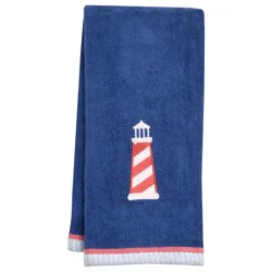 Meijer Corporate Seasonal Little Lighthouse Velour Hand Towel With Embroidery, 16 In X 26 In