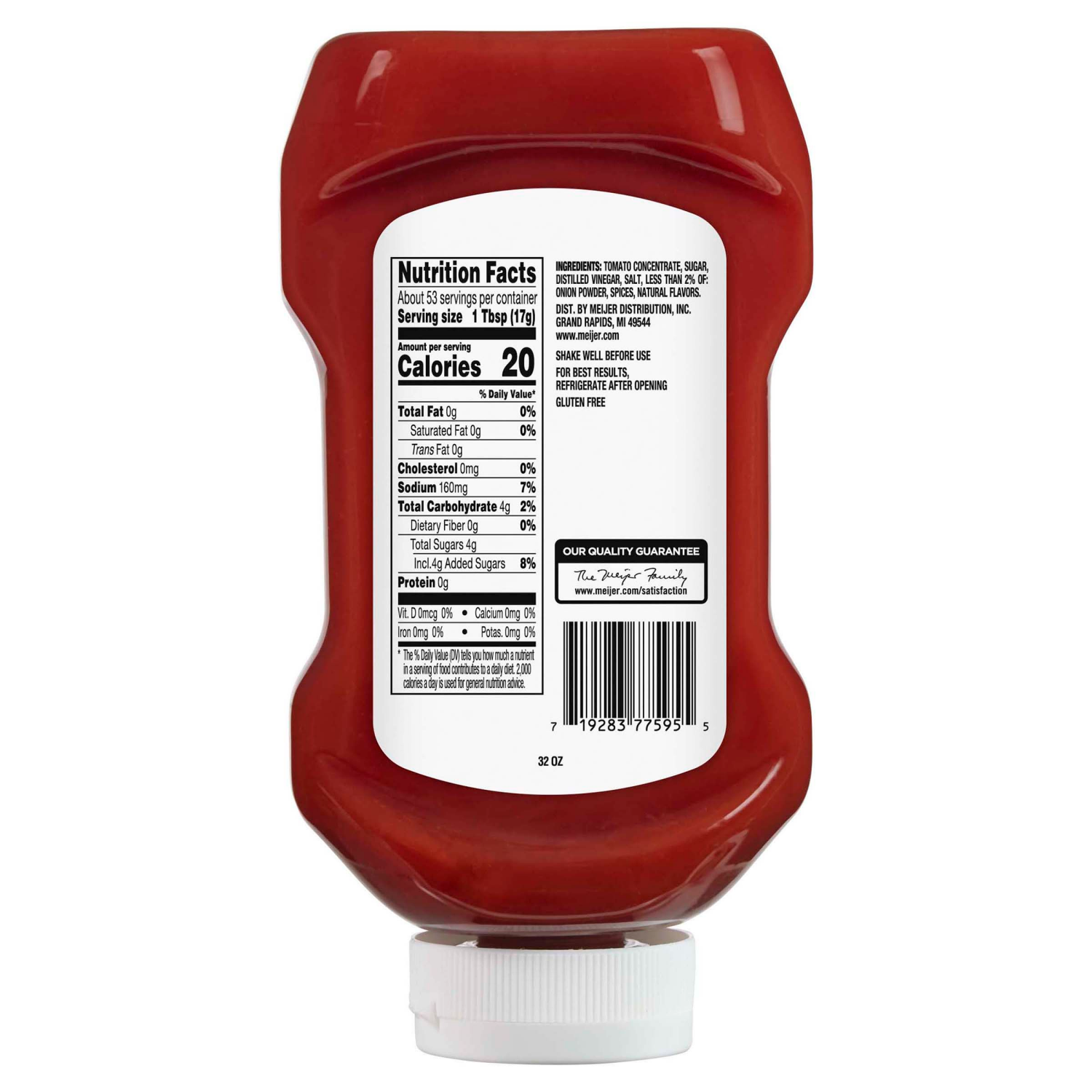 slide 2 of 2, Meijer No High Fructose Corn Syrup Ketchup - 32 oz, 32 oz