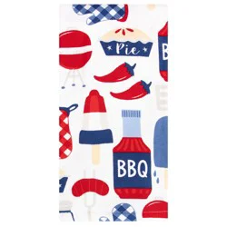 Meijer Corporate Seasonal Mcs Americana Bbq White Kitchen Towel, 16 In X 26 In