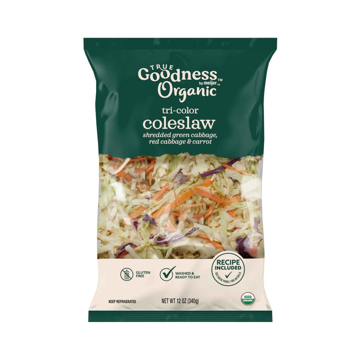 slide 1 of 2, Organic Tri-Color Coleslaw, 12 Oz, 12 oz