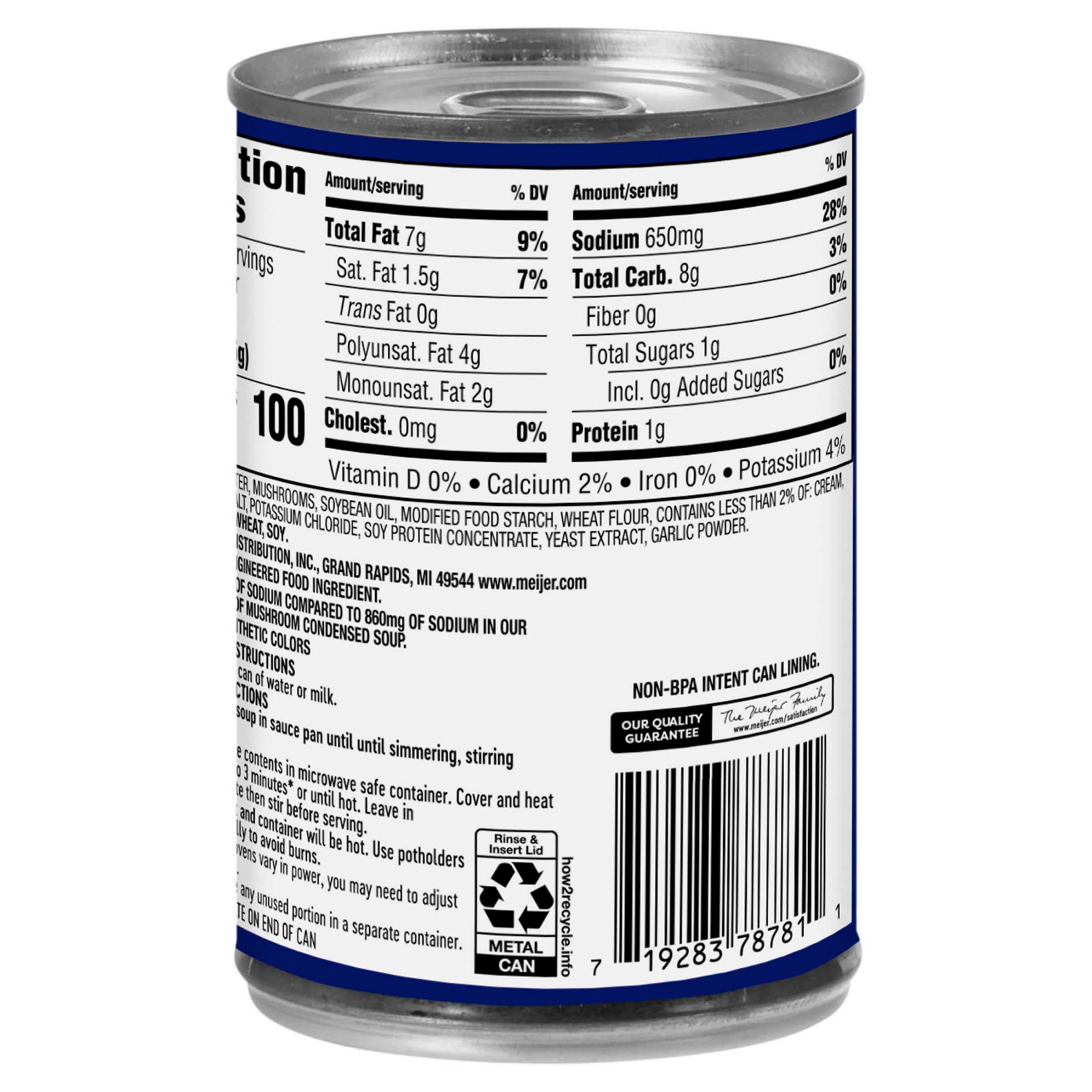 slide 2 of 4, Meijer Reduced Sodium Cream of Mushroom Soup - 10.5 oz, 10.5 oz