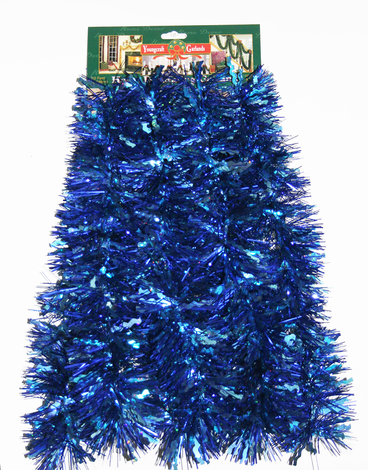 slide 1 of 2, December Home DH Holographic Blue Wiggle Garland 10 Ft., 10 ft