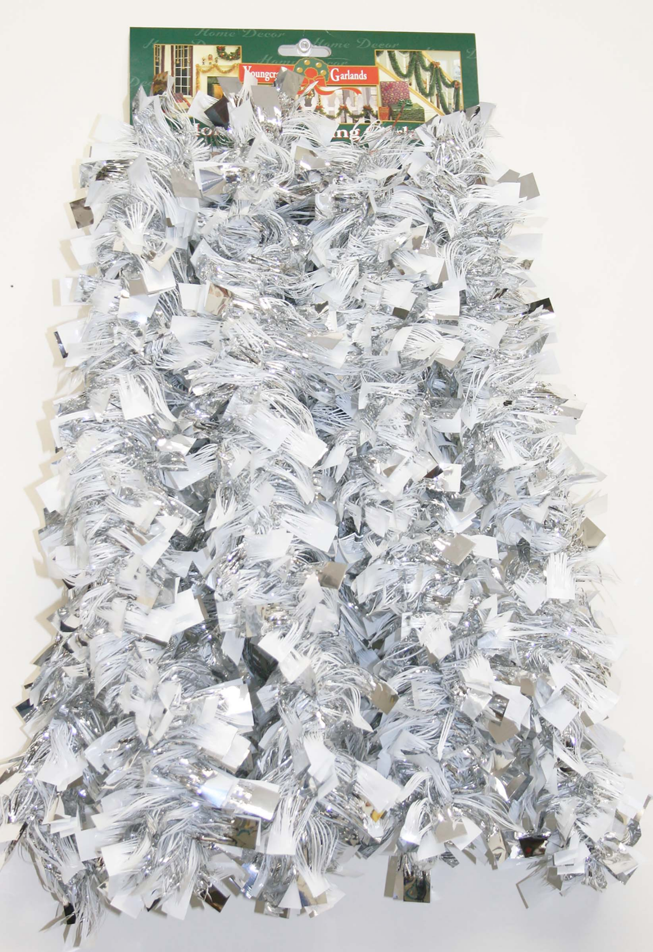 slide 1 of 2, December Home DH Silver & White Boa Garland 10 Ft., 10 ft