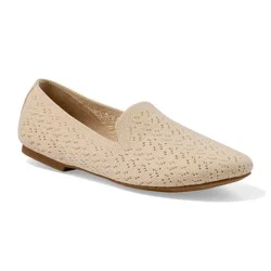 Falls Creek Women's Meadow Knit Flat, White, Size 8