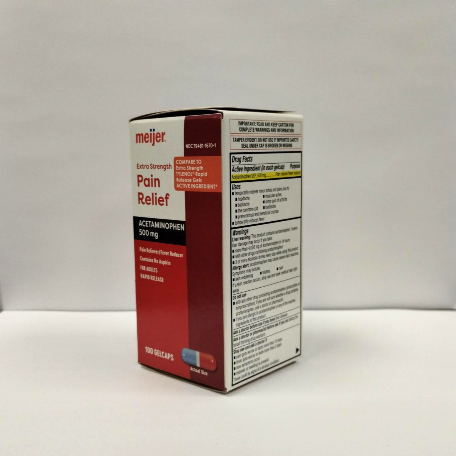slide 6 of 7, Meijer Pain Relief 500mg Acetaminophen, 500 mg