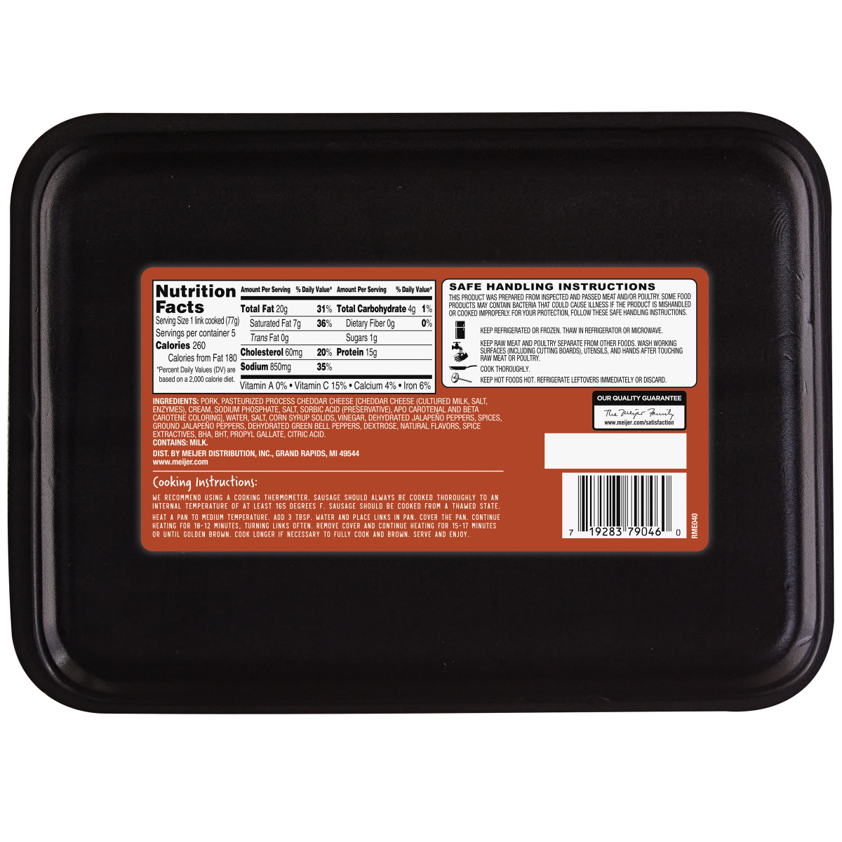 slide 2 of 2, Fresh from Meijer Bratwurst with Cheddar & Jalapeno, 18 oz, 18 oz