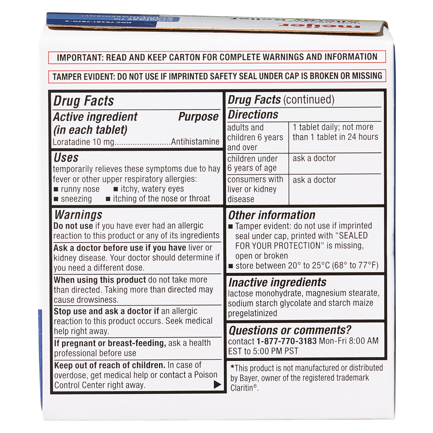 slide 2 of 6, Meijer Non-Drowsy Allergy Relief Loratadine Tablets USP 10mg 70 Ct., 70 ct; 10 mg