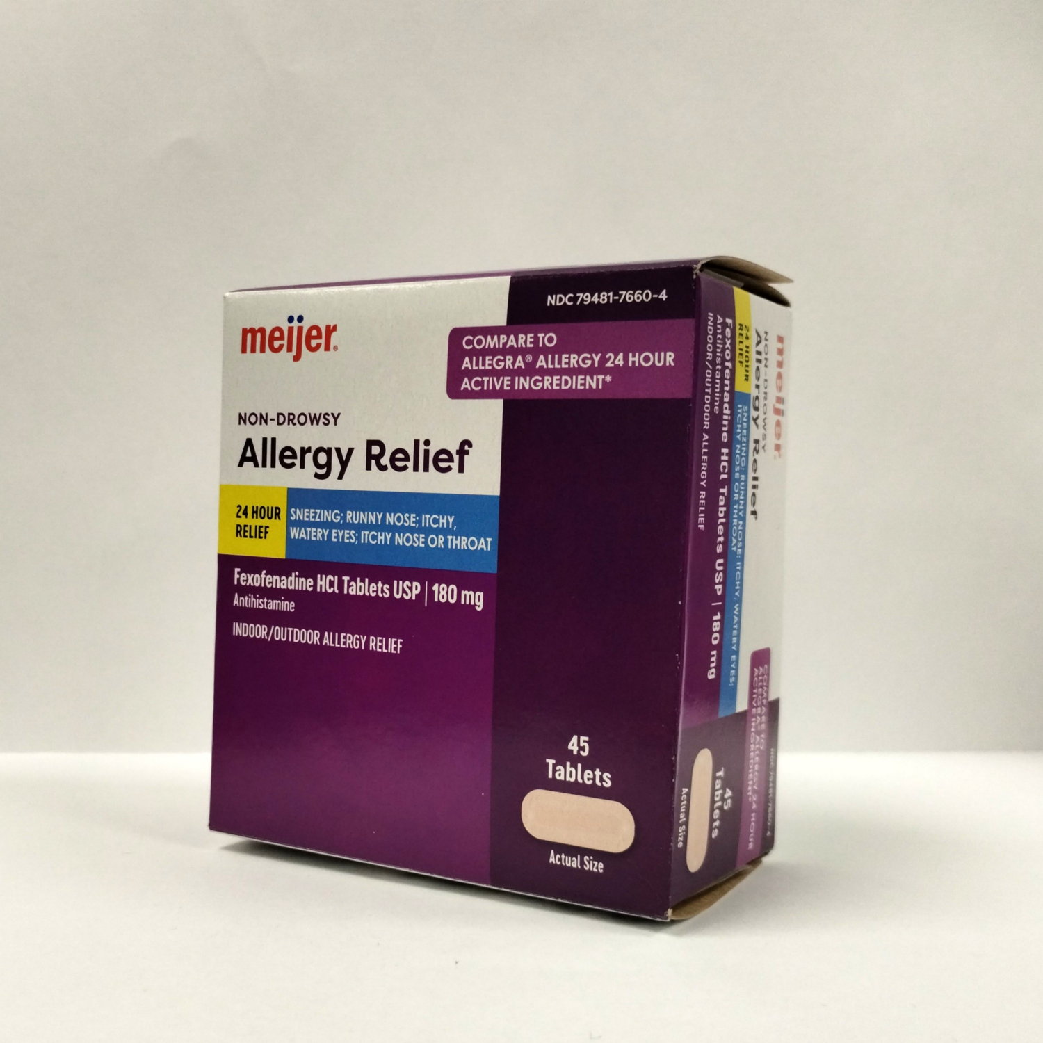 slide 6 of 7, Meijer Non-Drowsy Allergy Relief 24 Hour, 45 ct