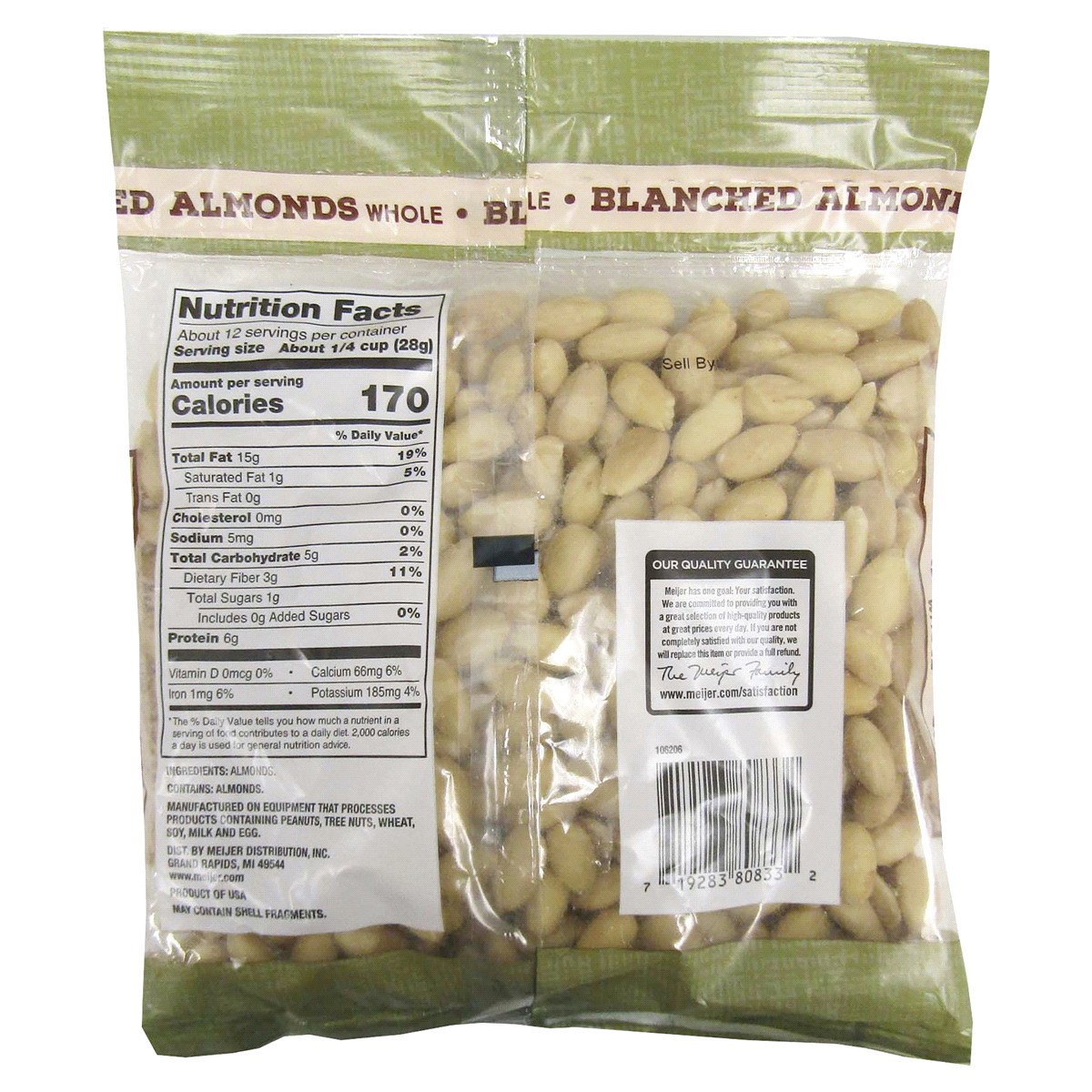 slide 2 of 2, Fresh from Meijer Blanched Whole Almonds, 12 oz, 12 oz