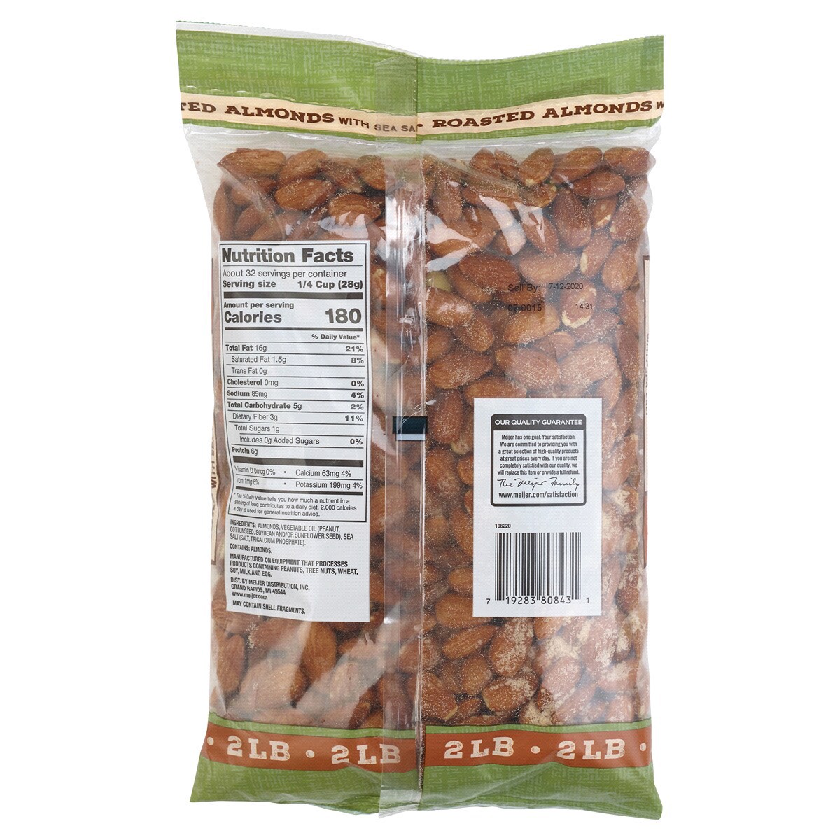 slide 2 of 2, Fresh from Meijer Roasted Almonds with Sea Salt, 32 oz