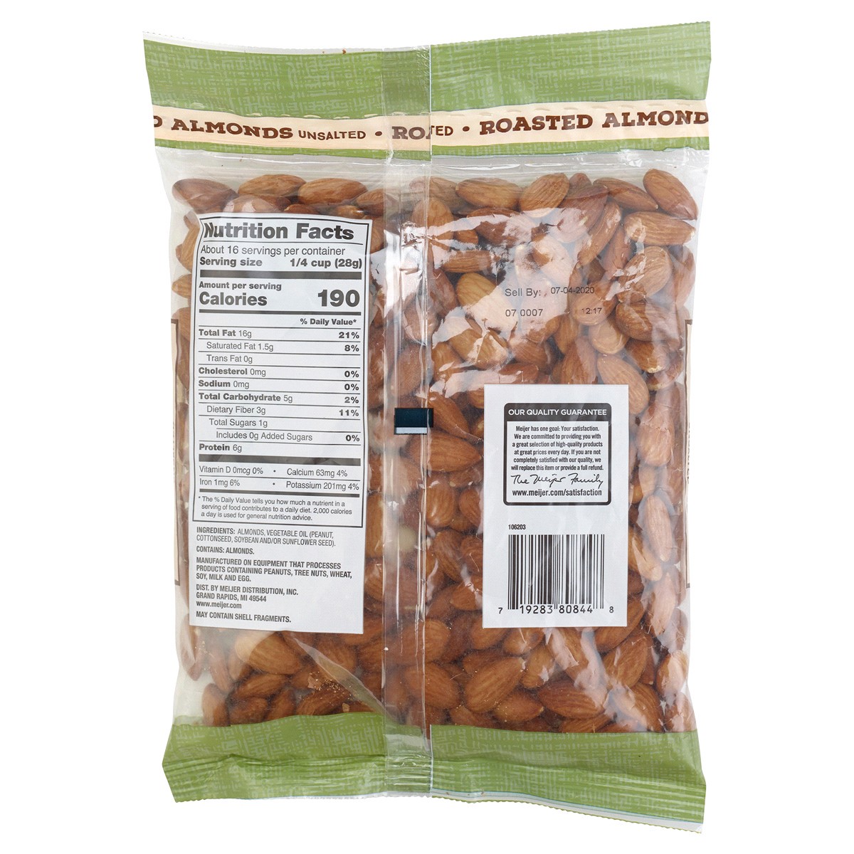 slide 2 of 2, Fresh from Meijer Roasted Unsalted Almonds, 16 oz
