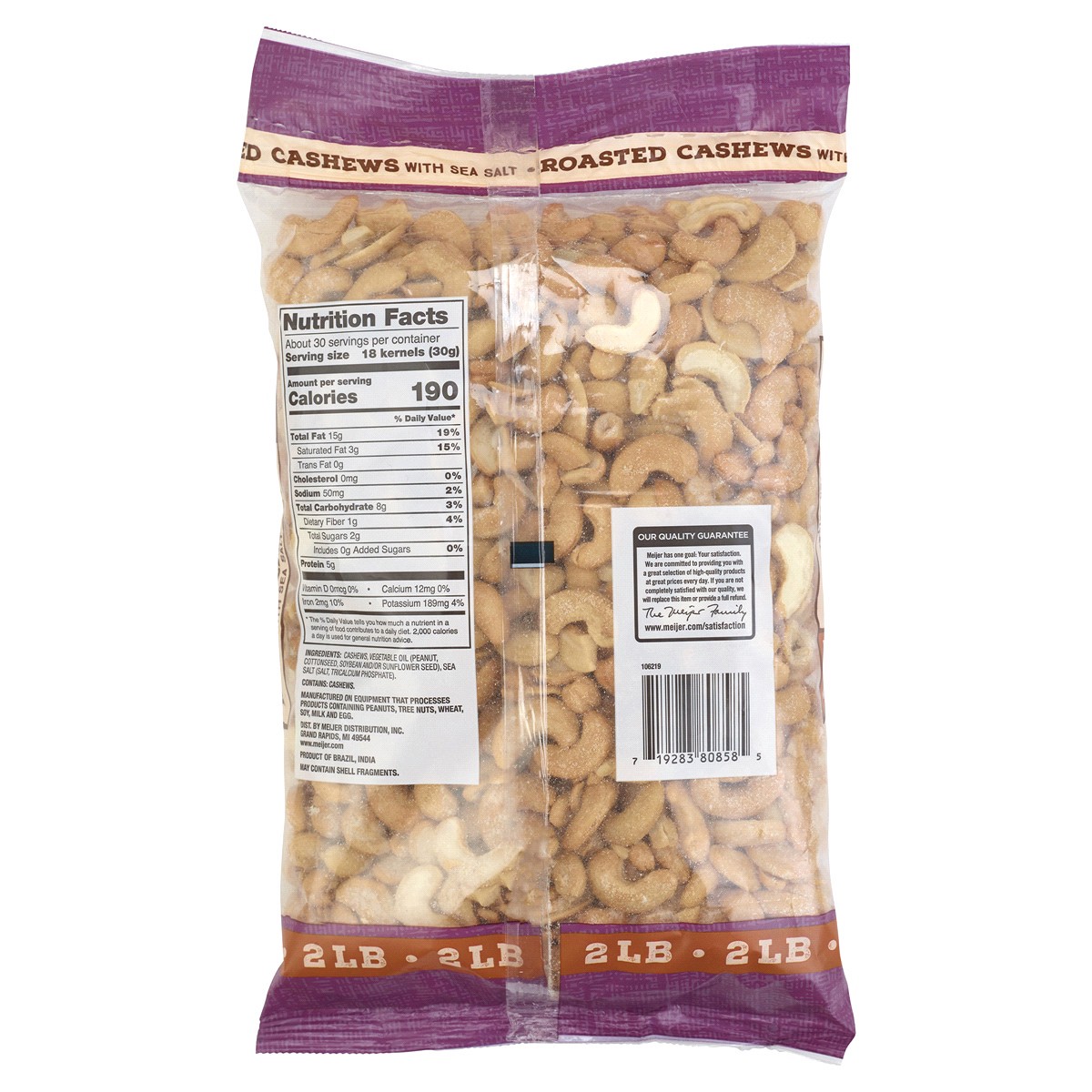 slide 2 of 2, Fresh from Meijer Roasted Cashews with Sea Salt, 32 oz