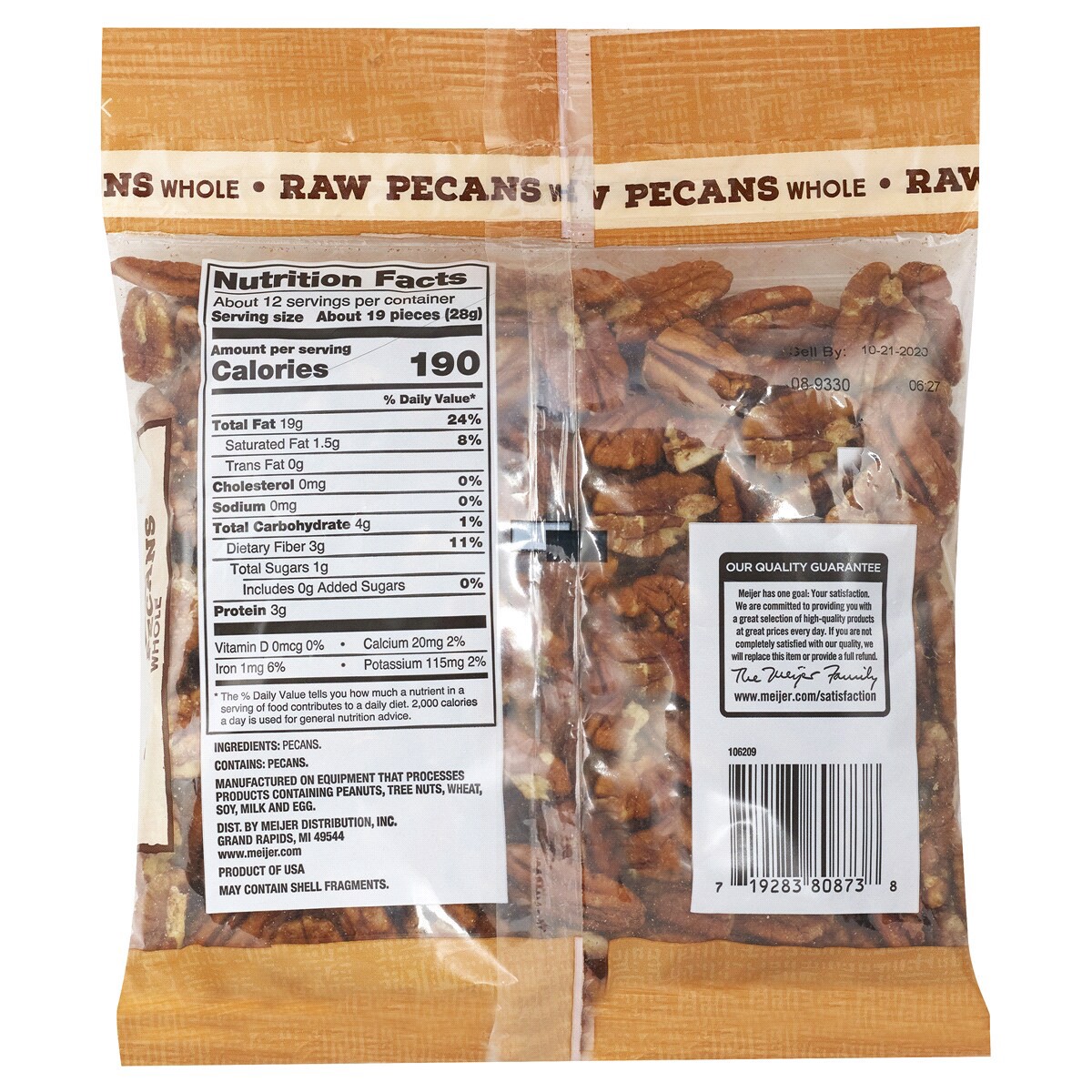 slide 2 of 2, Fresh from Meijer Raw Whole Pecans, 12 oz