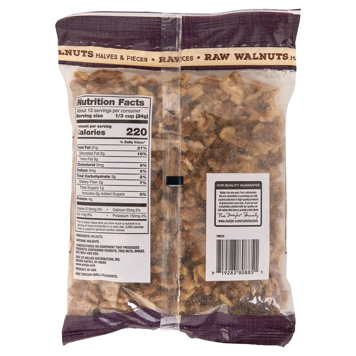 slide 2 of 2, Fresh from Meijer Raw Walnut Halves & Pieces - 16 oz, 16 oz