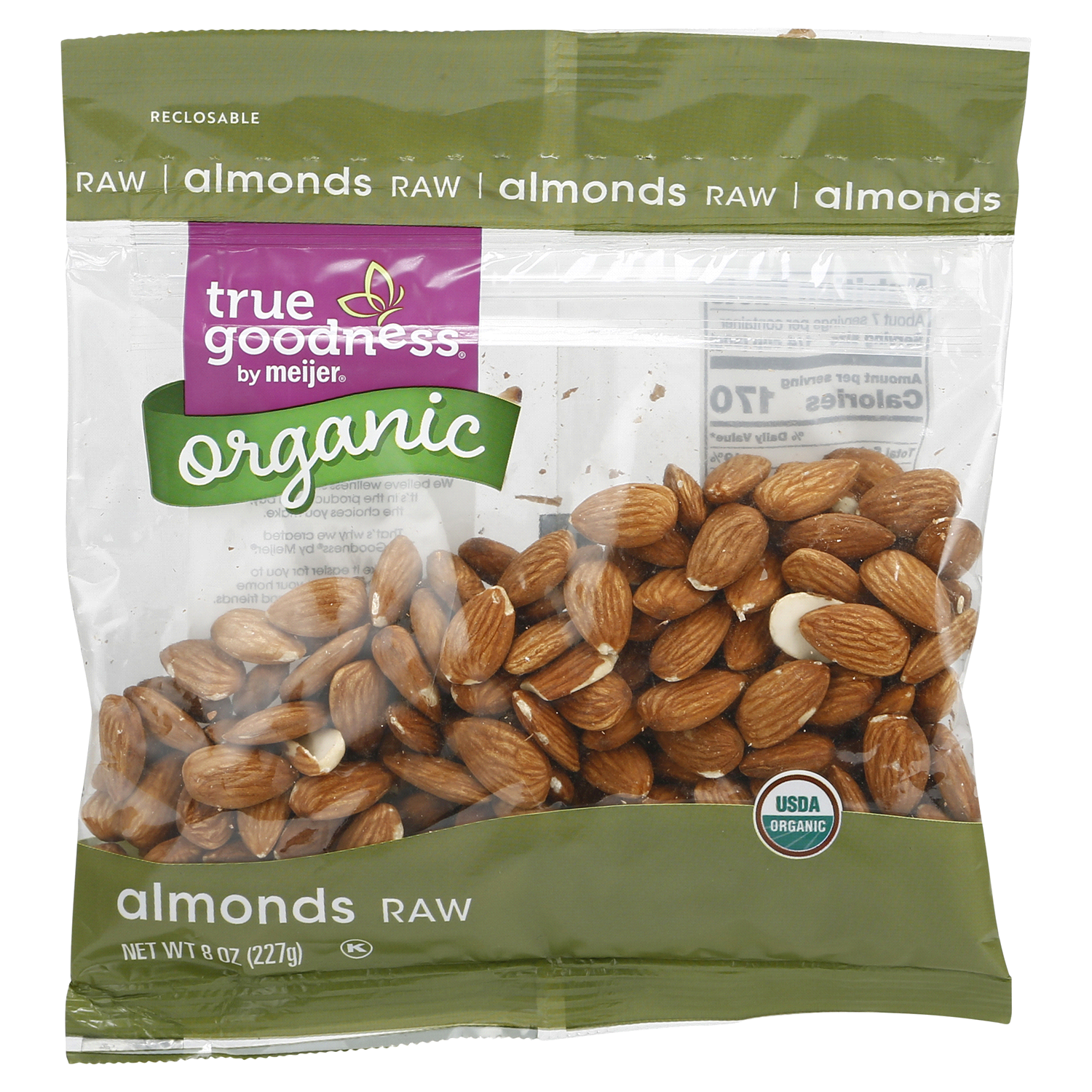 slide 1 of 5, True Goodness Organic Raw Almonds, 8 oz, 8 oz