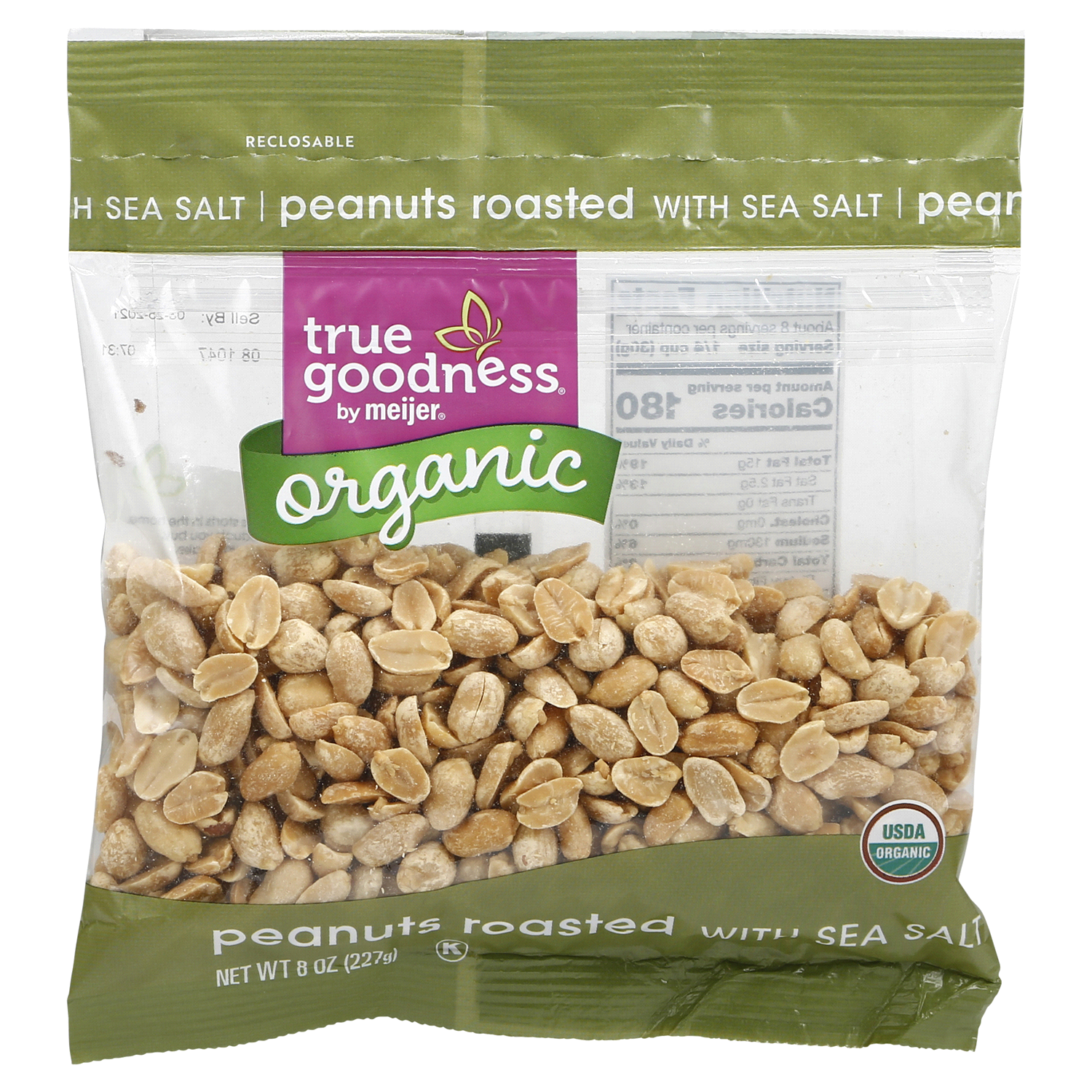 slide 1 of 5, True Goodness Organic Salted Peanuts - 8 oz, 8 oz