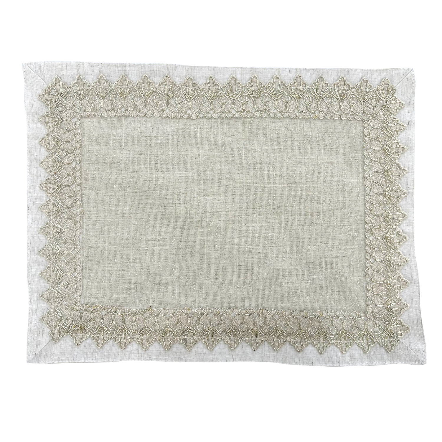 slide 1 of 1, December Home White Ivey Sparkle Natural Placemat, 13 in x 19 in, 1 ct