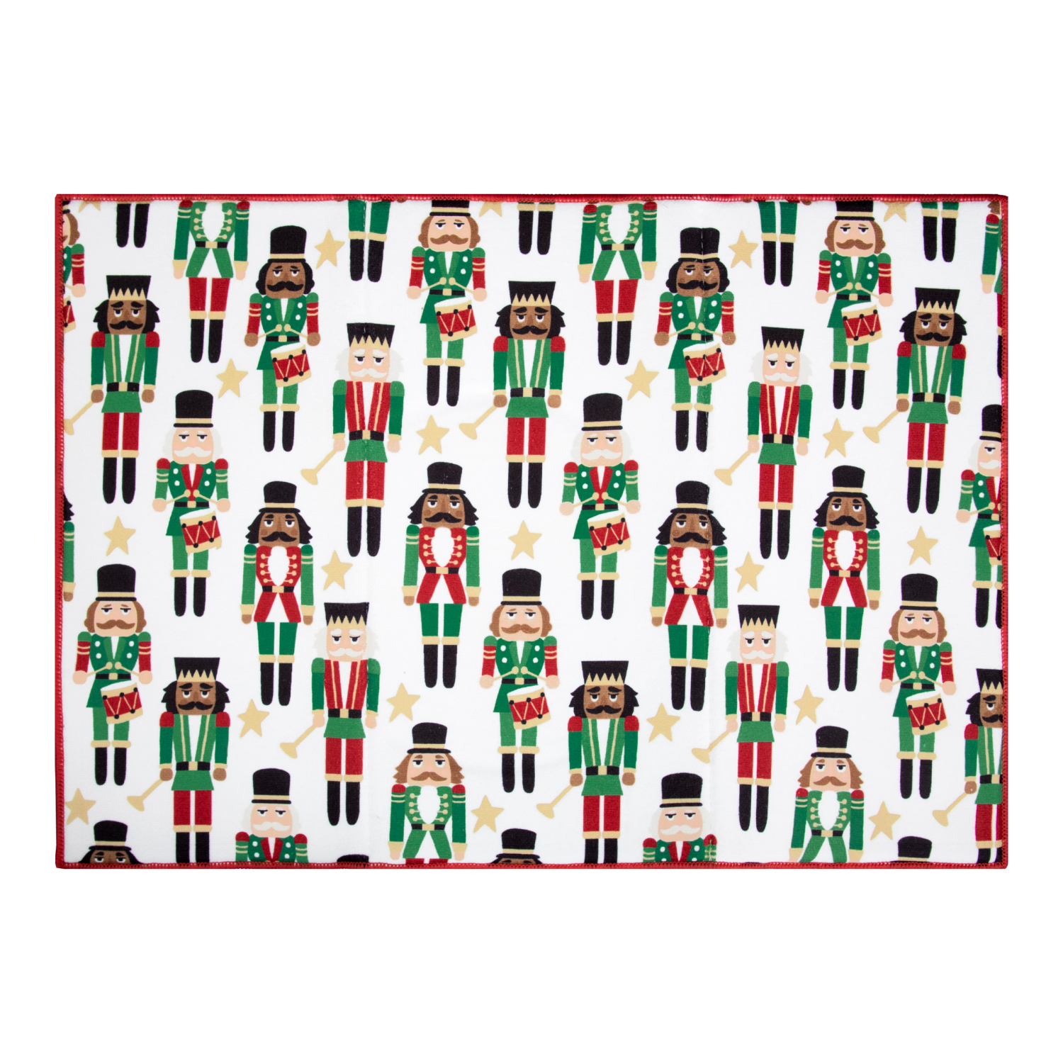 slide 1 of 1, DECEMBER HOME Red Dish Dry Mat Regal Nutcrackers, 14 in x 21 in, 1 ct