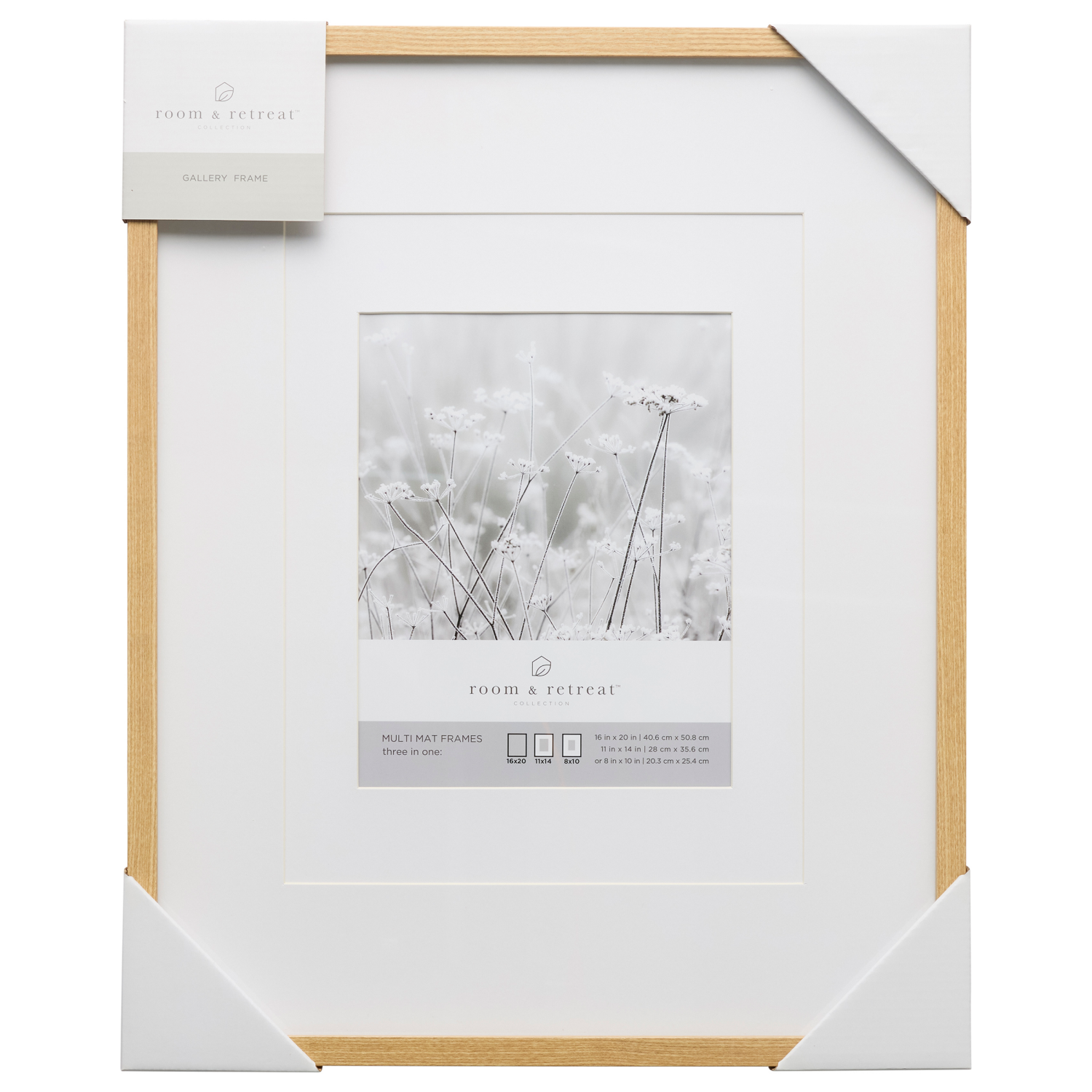 slide 1 of 4, ROOM & RETREAT RR 16x20 Multi Mat Natural Gallery Photo Frame, 1 ct