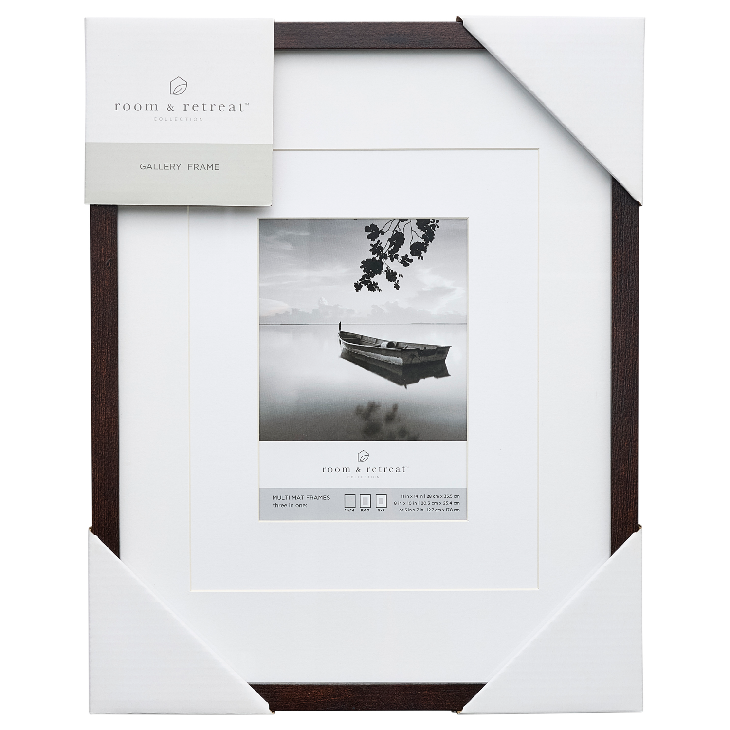 slide 1 of 4, ROOM & RETREAT RR 11x14 Multi Mat Walnut Gallery Photo Frame, 1 ct