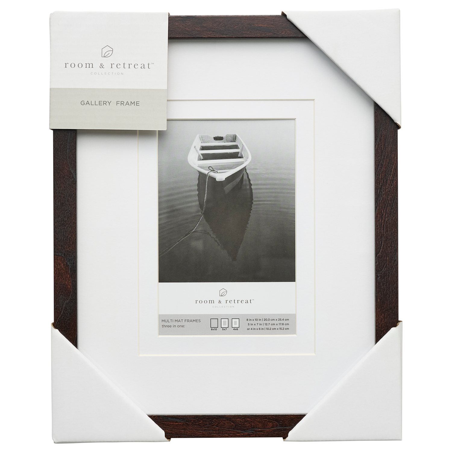 slide 1 of 4, ROOM & RETREAT RR 8x10 Multi Mat Walnut Gallery Photo Frame, 1 ct