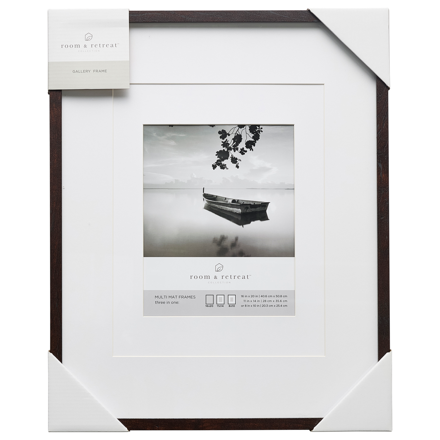 slide 1 of 4, ROOM & RETREAT RR 16x20 Multi Mat Walnut Gallery Photo Frame, 1 ct