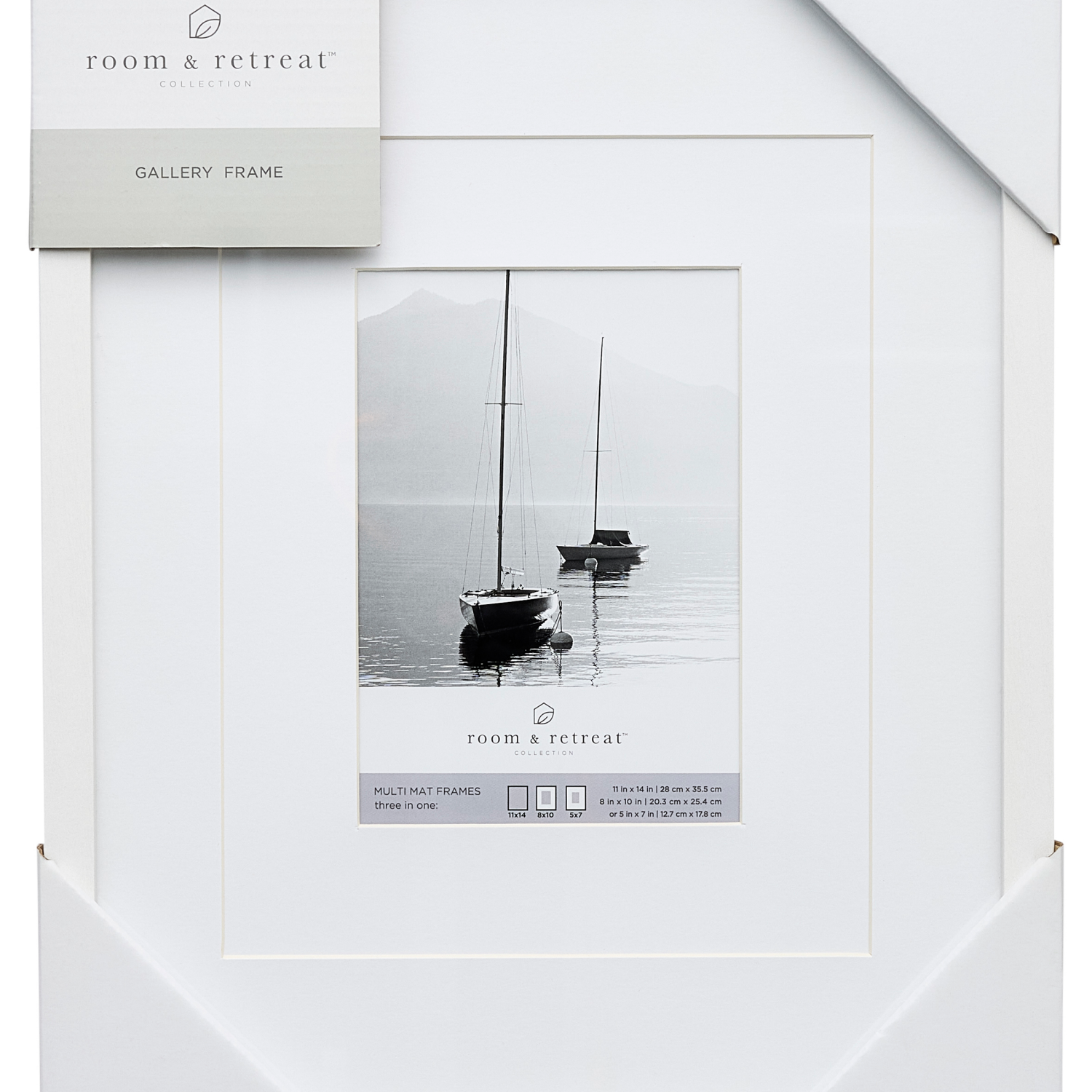 slide 1 of 4, ROOM & RETREAT RR 11x14 Multi Mat White Gallery Photo Frame, 1 ct