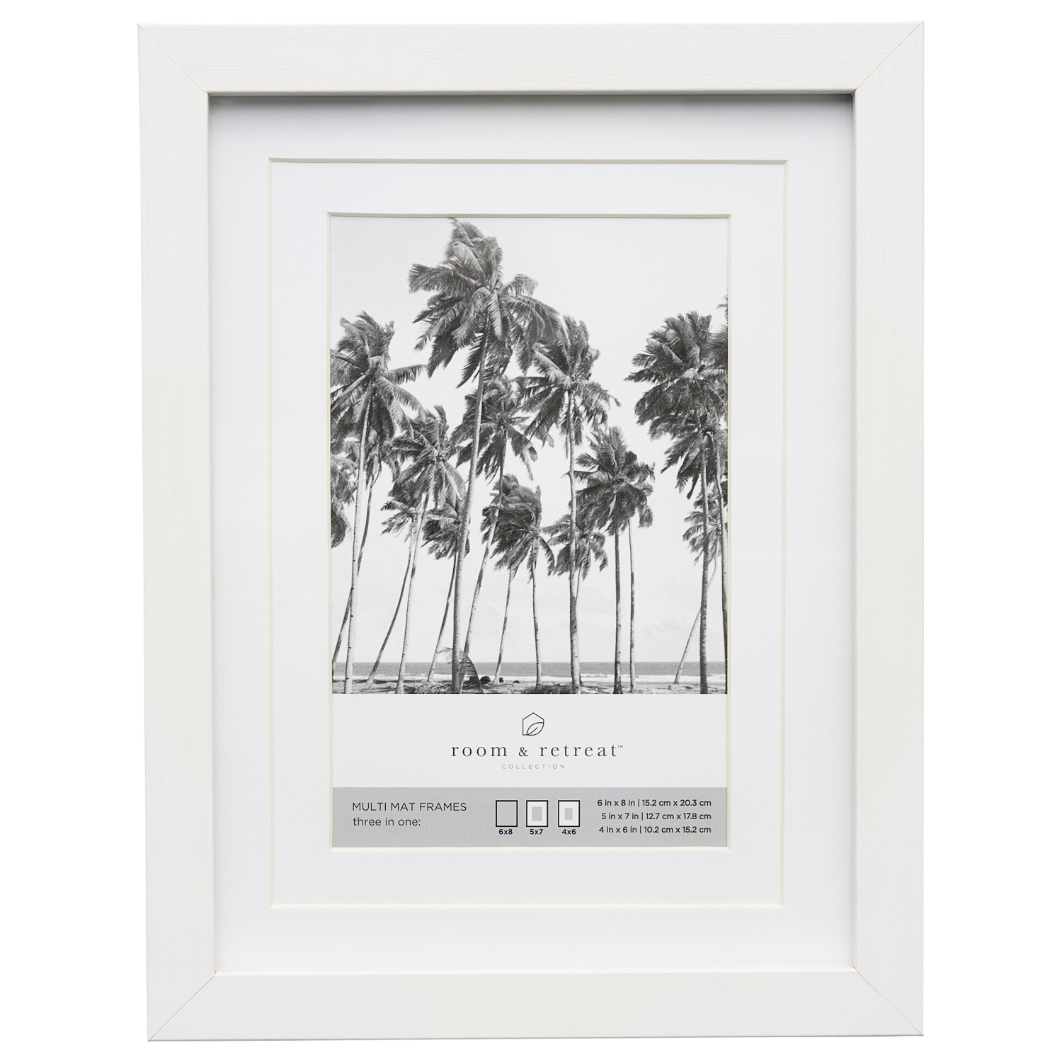 slide 4 of 4, ROOM & RETREAT RR 6x8 Multi Mat White Matted to 3.5x5, 1 ct