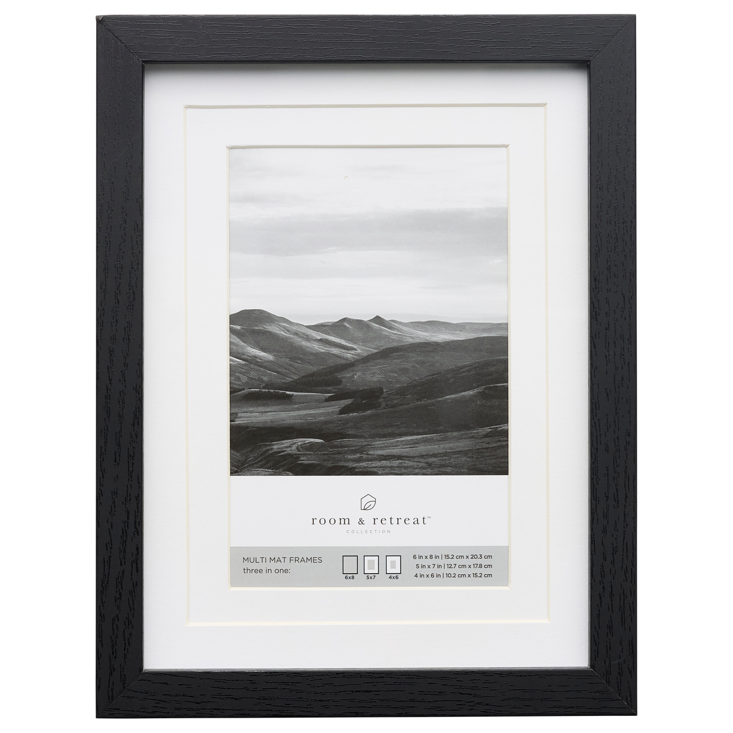 slide 4 of 4, ROOM & RETREAT RR 6x8 Multi Mat Black Matted to 3.5x5, 1 ct