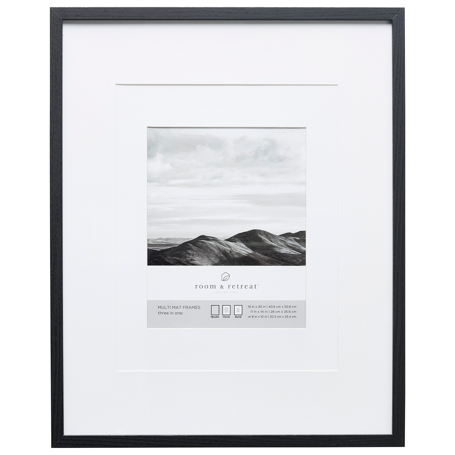 slide 4 of 4, ROOM & RETREAT RR 16x20 Multi Mat Black Gallery Photo Frame, 1 ct