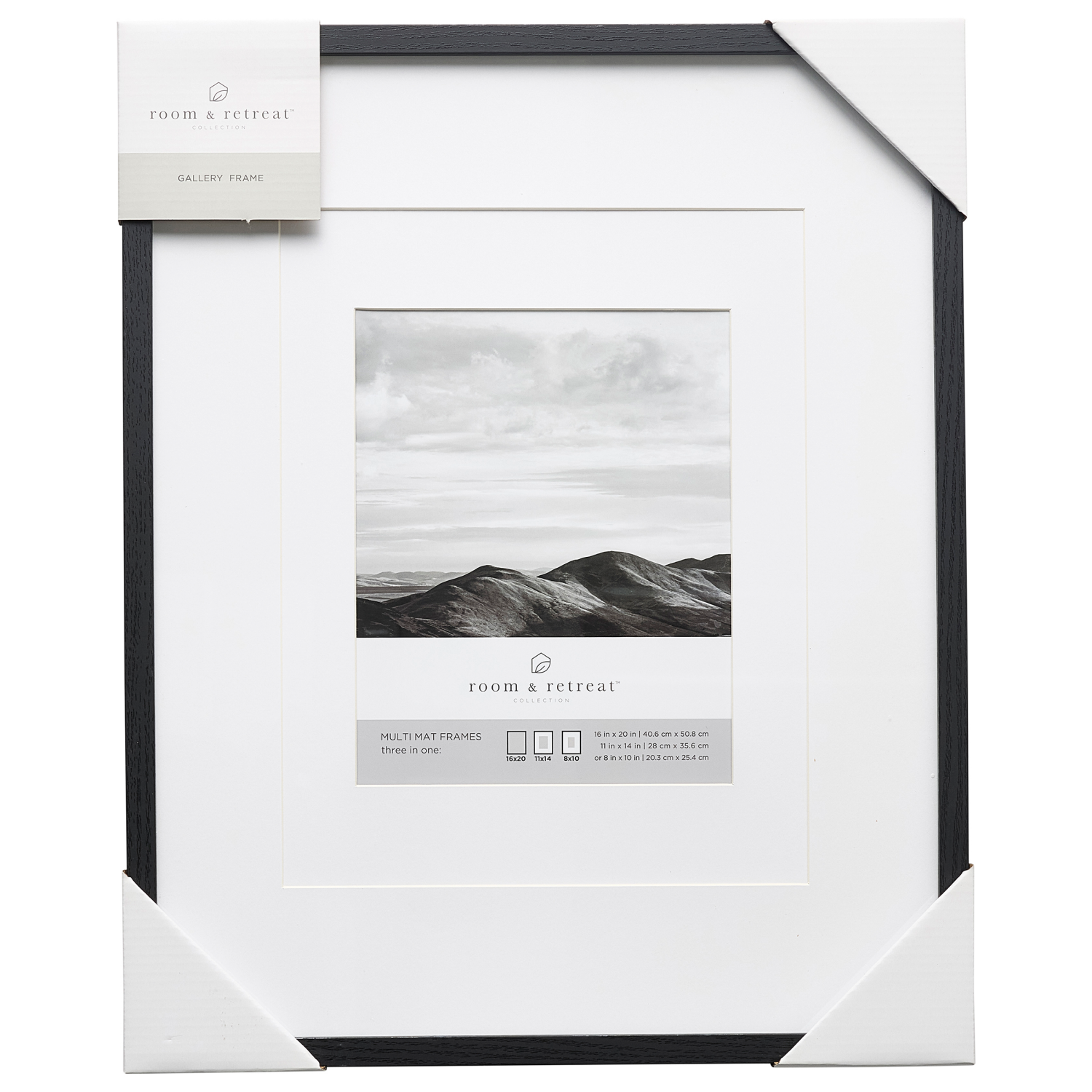 slide 1 of 4, ROOM & RETREAT RR 16x20 Multi Mat Black Gallery Photo Frame, 1 ct