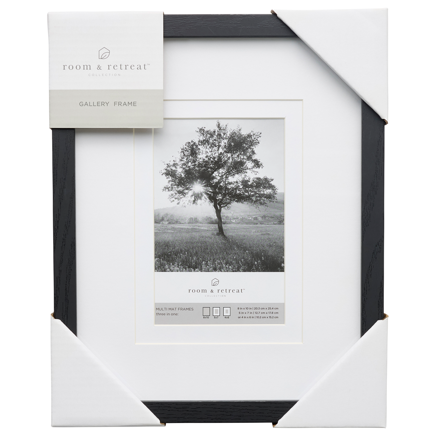 slide 1 of 4, ROOM & RETREAT RR 8x10 Multi Mat Black Gallery Photo Frame, 1 ct