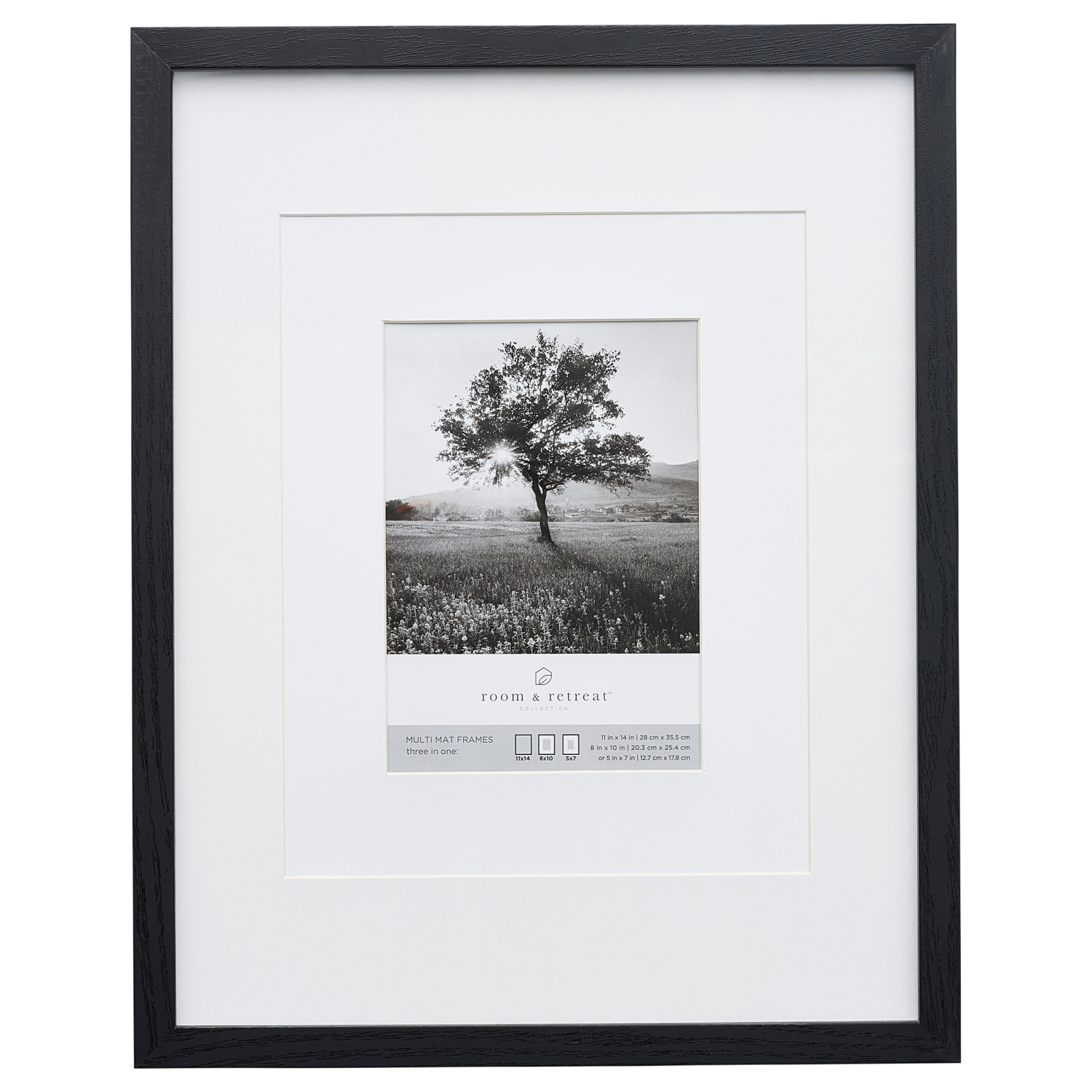 slide 4 of 4, ROOM & RETREAT RR 11x14 Multi Mat Black Gallery Photo Frame, 1 ct