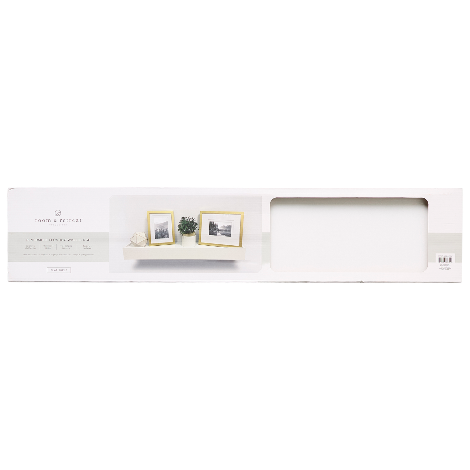 slide 2 of 4, ROOM & RETREAT RR 30" White Wall Ledge, 1 ct