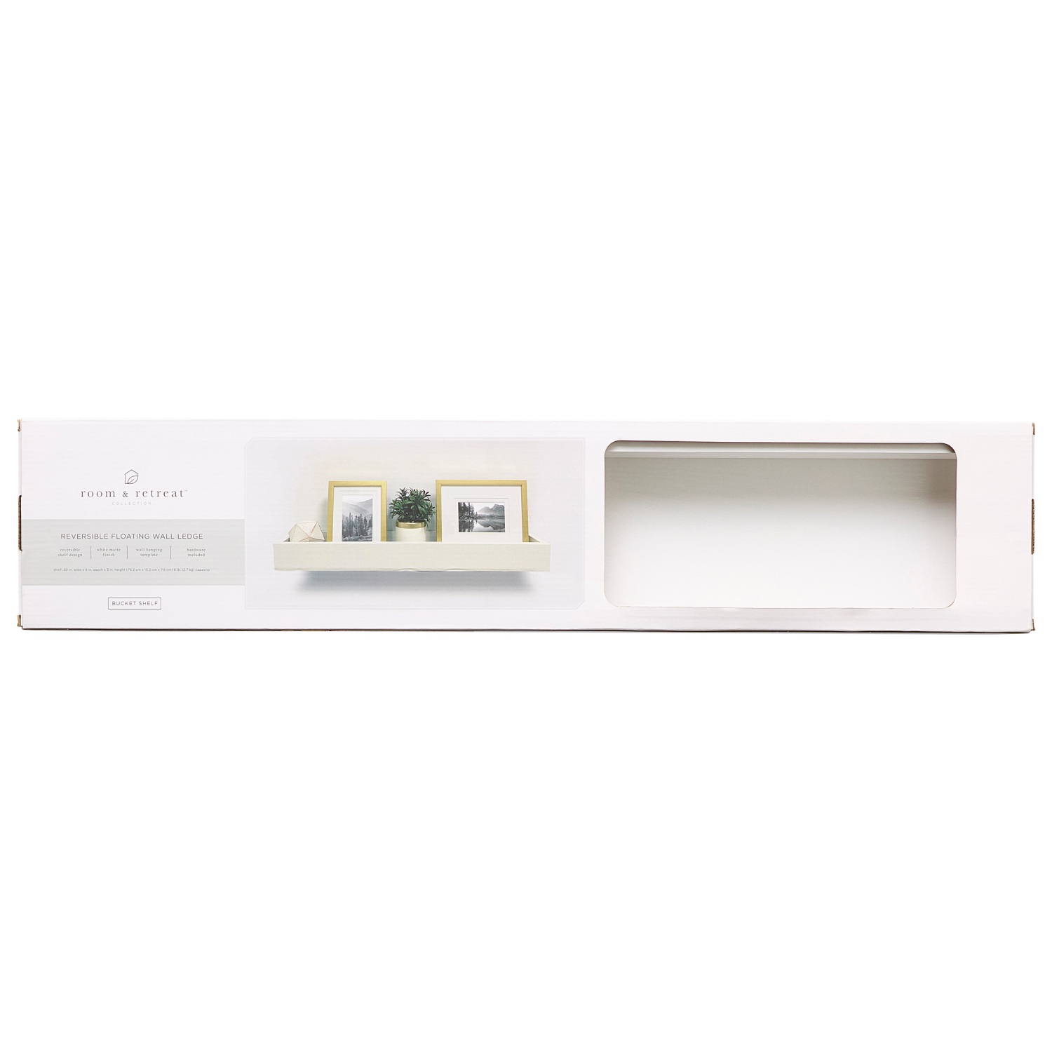 slide 1 of 4, ROOM & RETREAT RR 30" White Wall Ledge, 1 ct