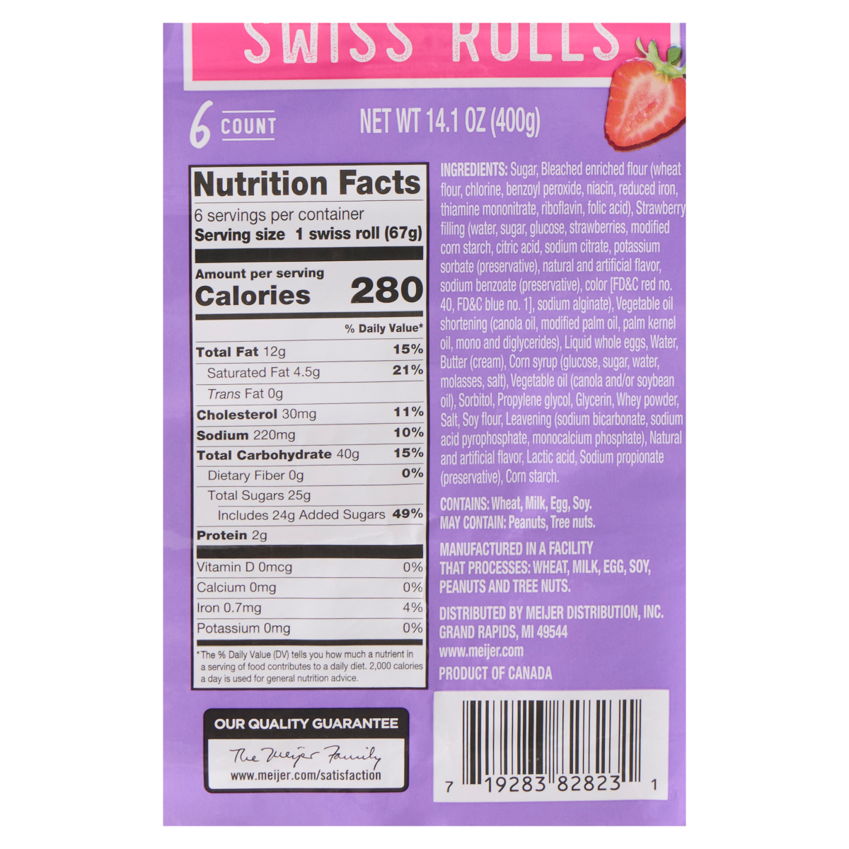 slide 3 of 4, Fresh From Meijer Strawberry Shortcake Swiss Rolls, 1 ct