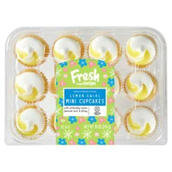 Lemon Swirl Mini Cupcakes, 10 Oz, 12 Ct