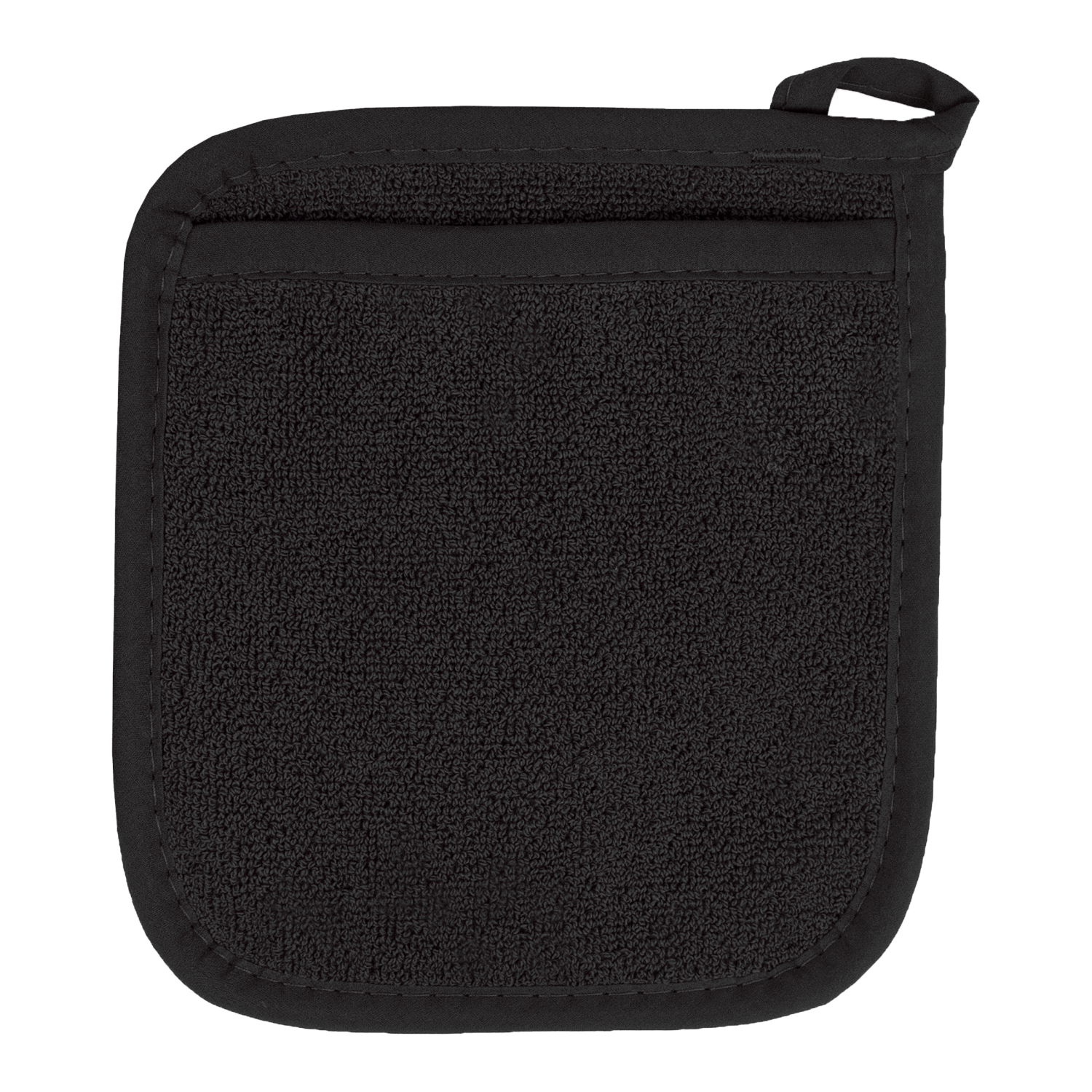 slide 1 of 1, Room & Retreat Terry Pocket Mitt Black, 7.75 in x 8.5 in, 1 ct