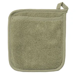 Room & Retreat Terry Pocket Mitt Eucalyptus, 7.75 In X 8.5 In
