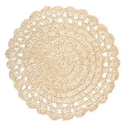 Room & Retreat Round Placemat Crochet Natural, 15 in