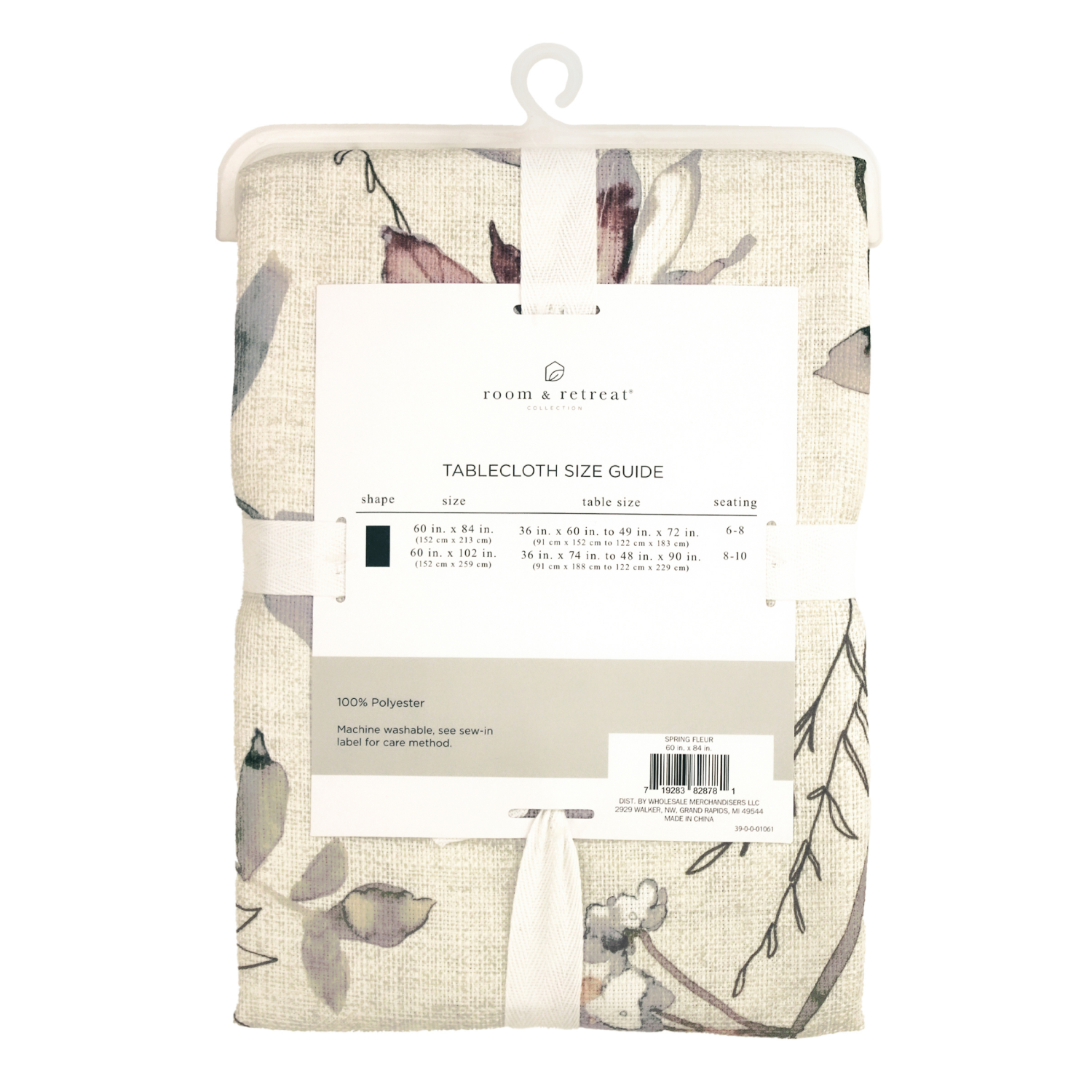 slide 4 of 5, Room & Retreat, Spring Fleur Tablecloth, 60 In X 84 In, Multi, 1 ct