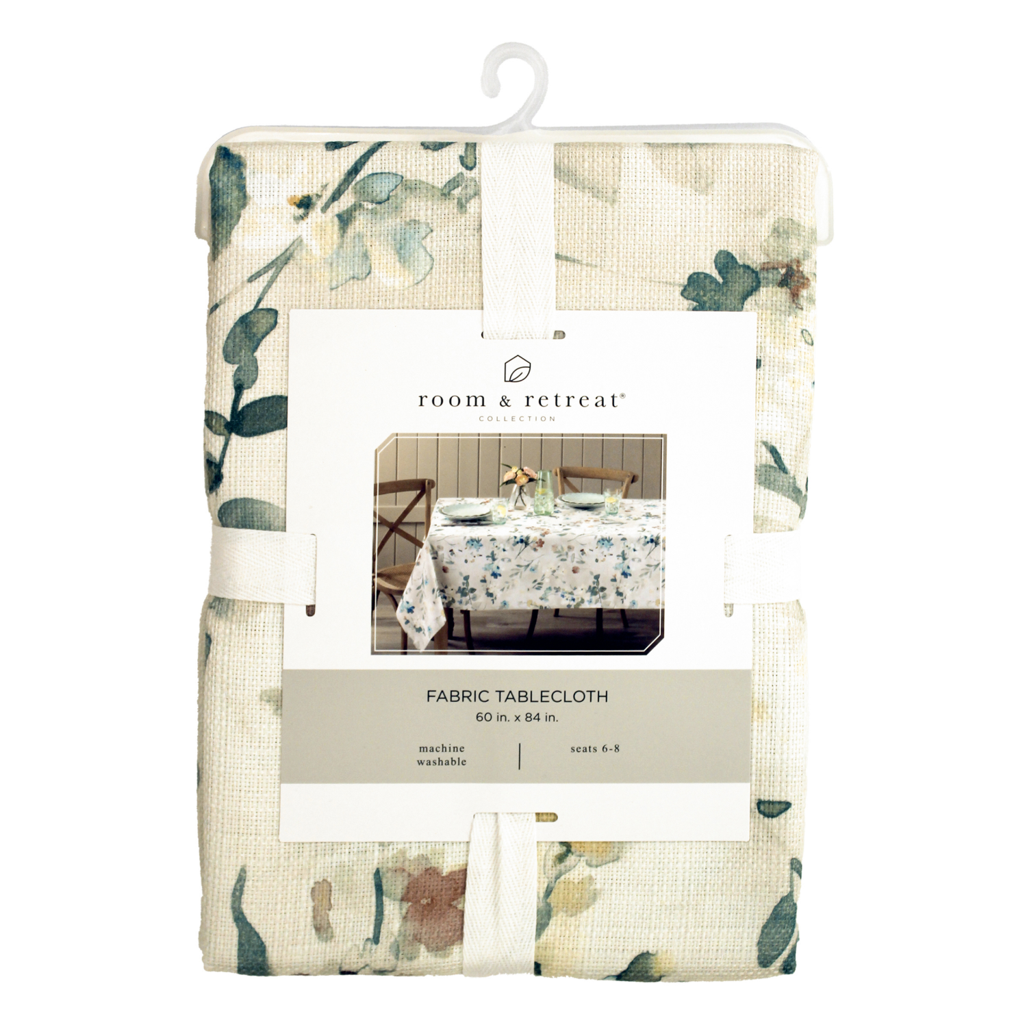 slide 5 of 5, Room & Retreat, Spring Fleur Tablecloth, 60 In X 84 In, Multi, 1 ct