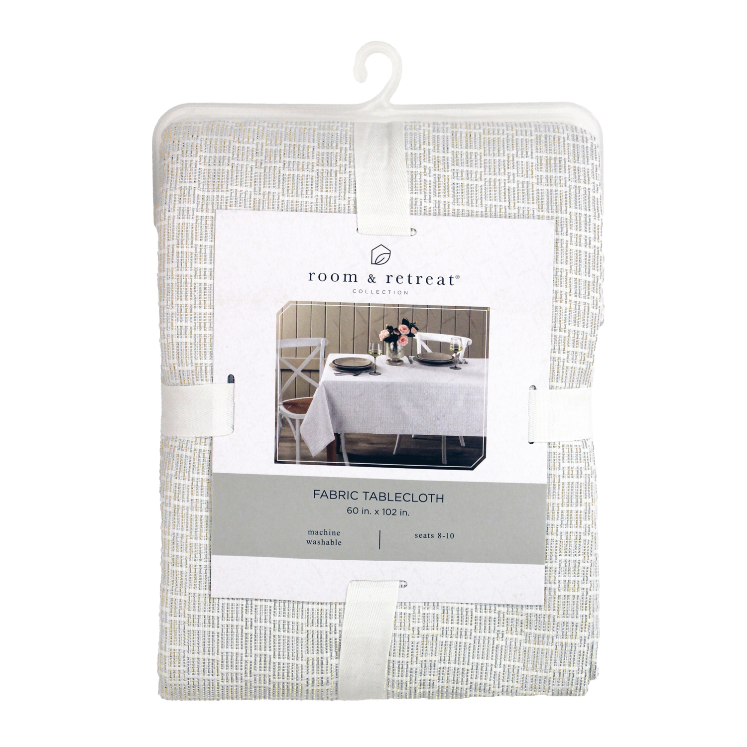 slide 3 of 5, Room & Retreat, Halston Tablecoth, 60 In X 102 In, 1 ct