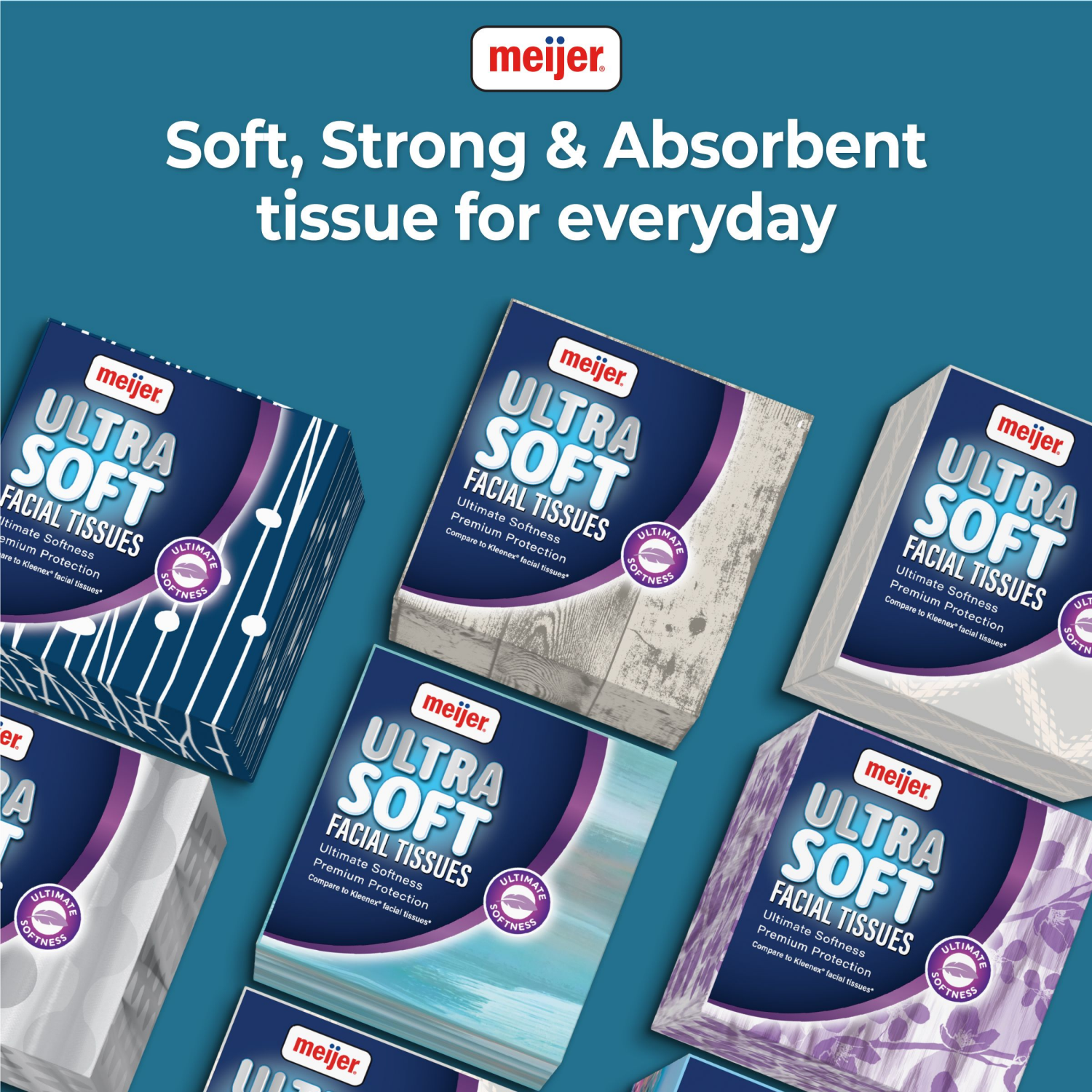 slide 4 of 4, Meijer Ultra Soft White Facial Tissues, 60 Sheet Cube, 4 ct, 60 sheets, 4 ct