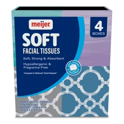 Meijer Soft White Facial Tissue Cubes, 70 Sheets, 4 Pack