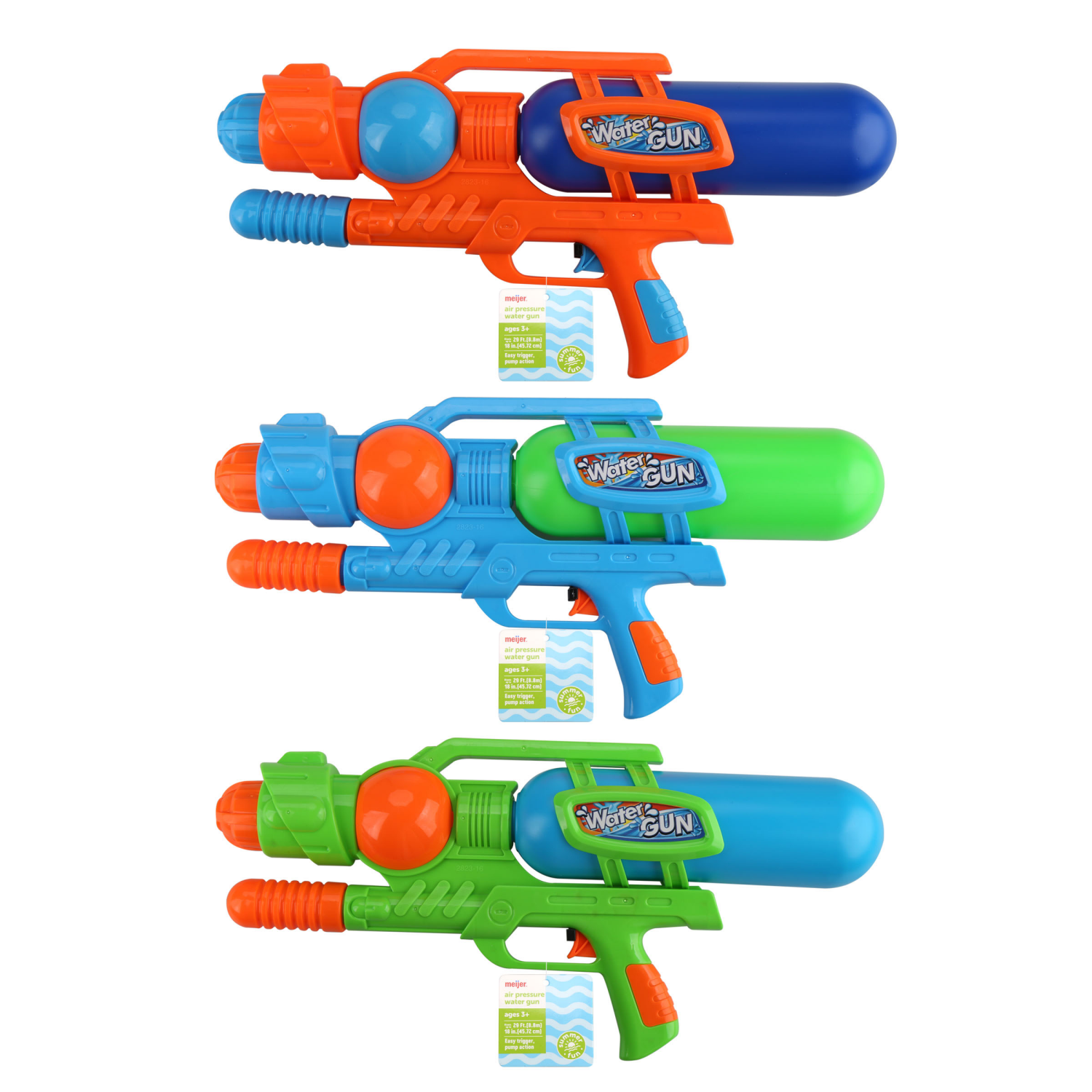 slide 2 of 5, Meijer Wave Zone Air Pressure Water Blaster, Assorted, 18.1 x 9.06 