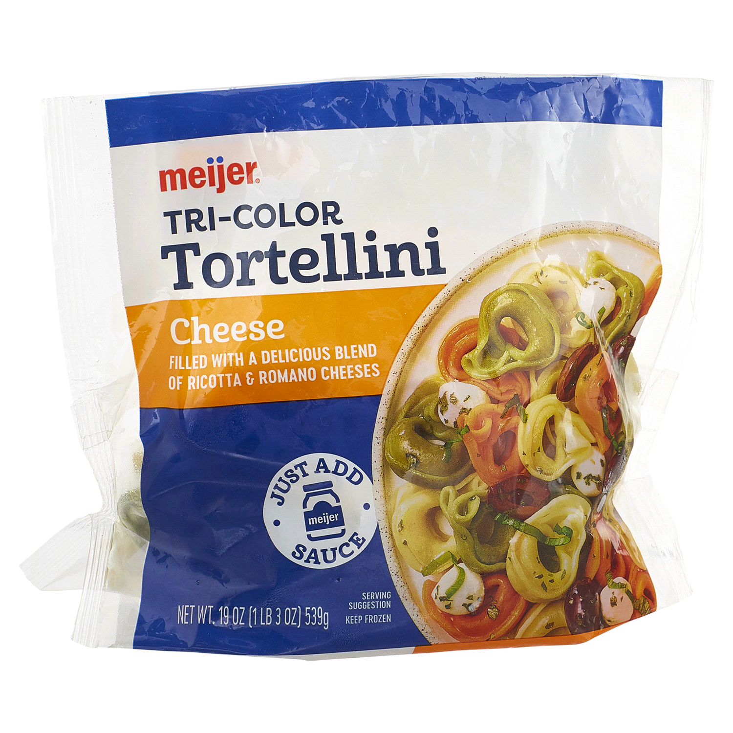 slide 3 of 5, Meijer Tri-Color Cheese Tortellini, 19 oz