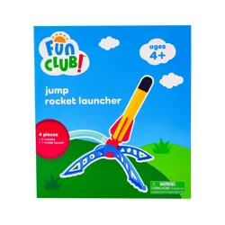 Fun Club Jump Rocket Launcher, 12 In X 11 In Launcher, 3 Rockets