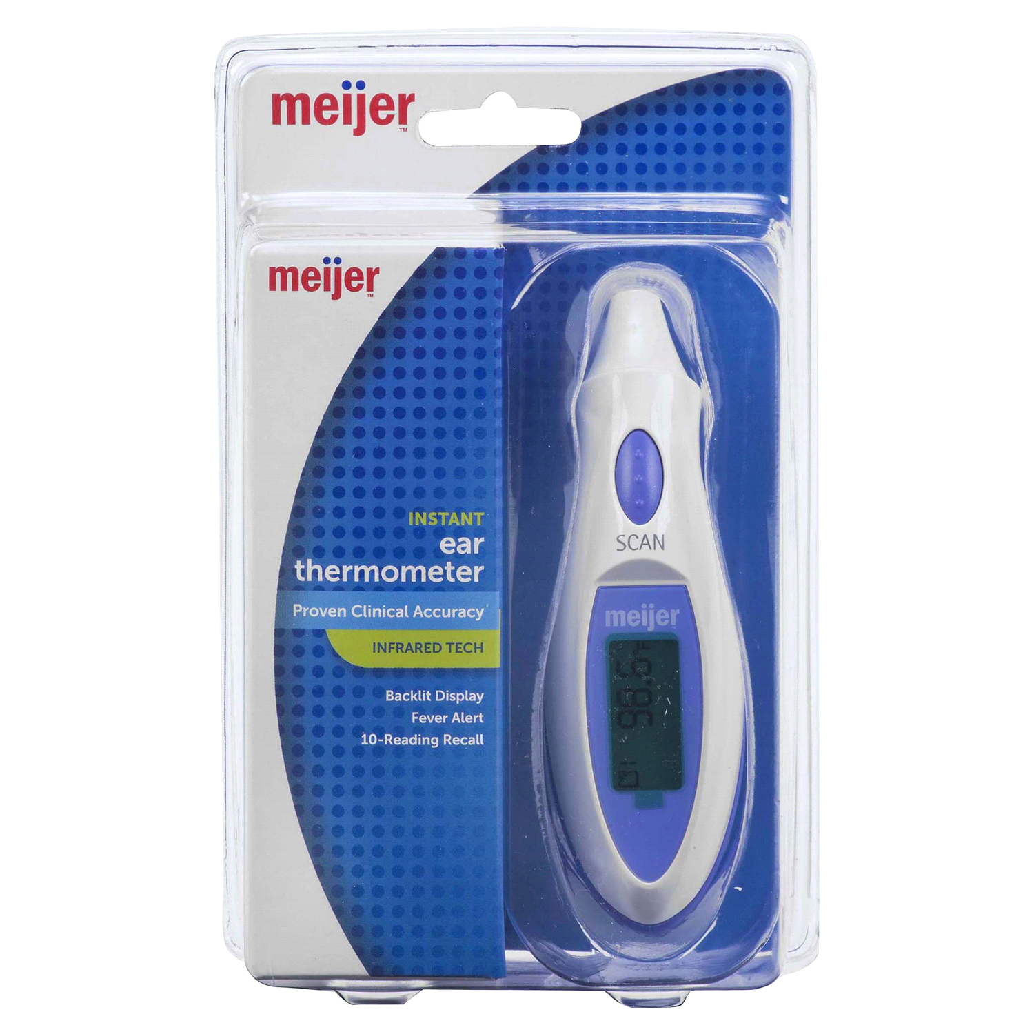 slide 1 of 2, Meijer Instant Ear Thermometer with Infrared Technology, 1 ct