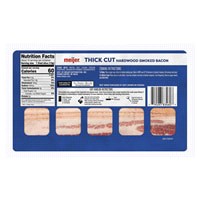 slide 3 of 5, Meijer Thick Sliced Hardwood Smoked Bacon, 16 oz, 16 oz